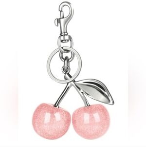 Cherry 🍒 Glitter Keychain-Bag Charm  (Pink / Silver 🩶🩷)